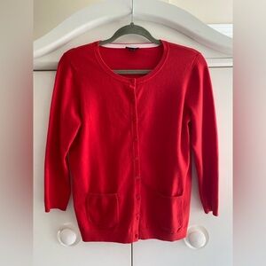 Talbots Vibrant Red orange Women's Cardigan